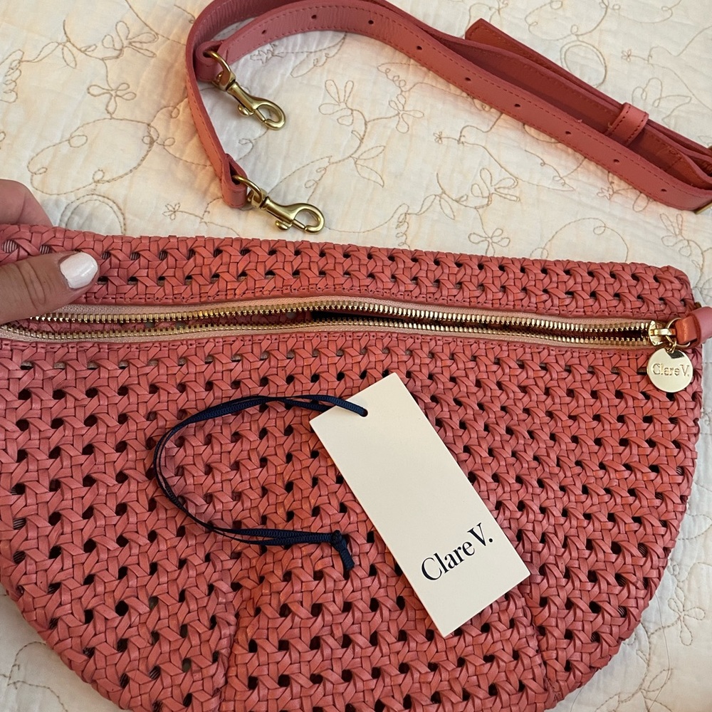 Clare v grande woven belt bag NWT